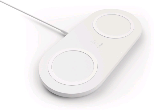BELKIN CARICABATTERIE DOPPIO TAPPETINO RICARICA WIRELESS 2 x10 W BIANCO